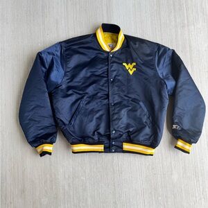 Vintage Starter West Virginia Jacket College Navy Mens XL 80s Nylon SEE PICTURE